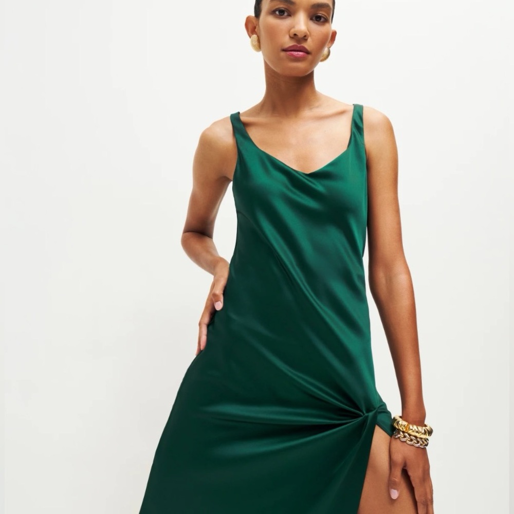 Reformation Green Midi Dress